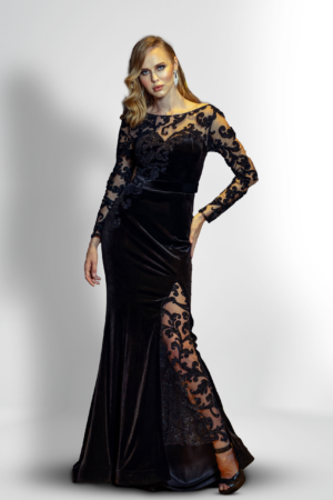 Lace Velvet Gown