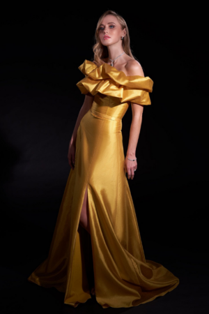 Puffed Shoulder Gown