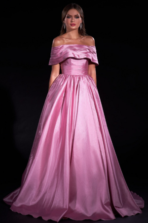 Round Off Shoulder Princess Gown